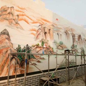 板场乡冯庄村美丽乡村建设手绘墙体